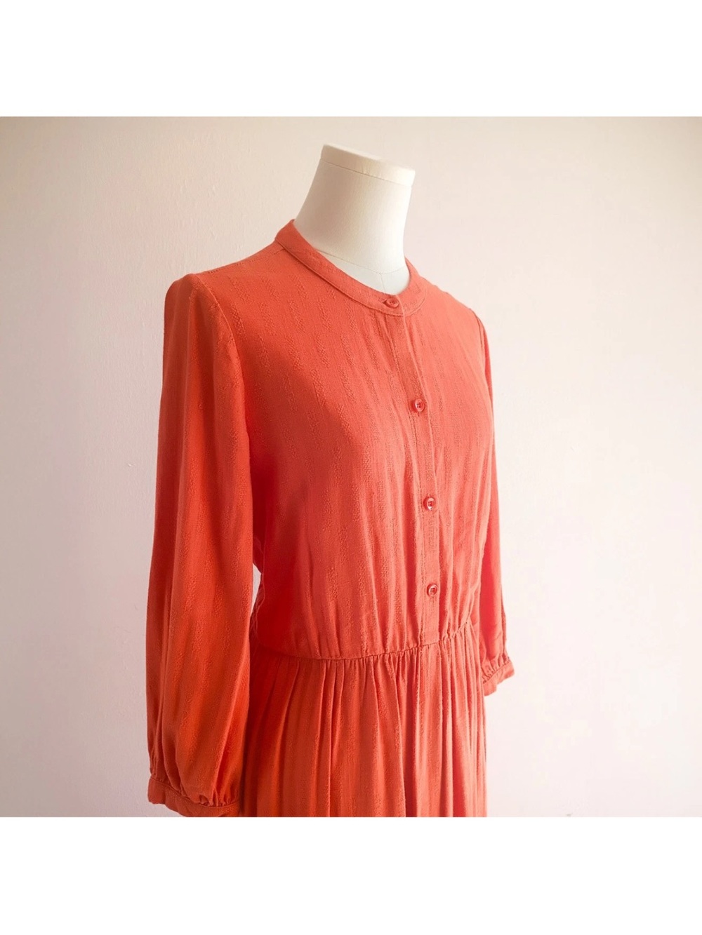 Women's Orange Long Sleeve Tiered Maxi Dress - Picture 9 of 13